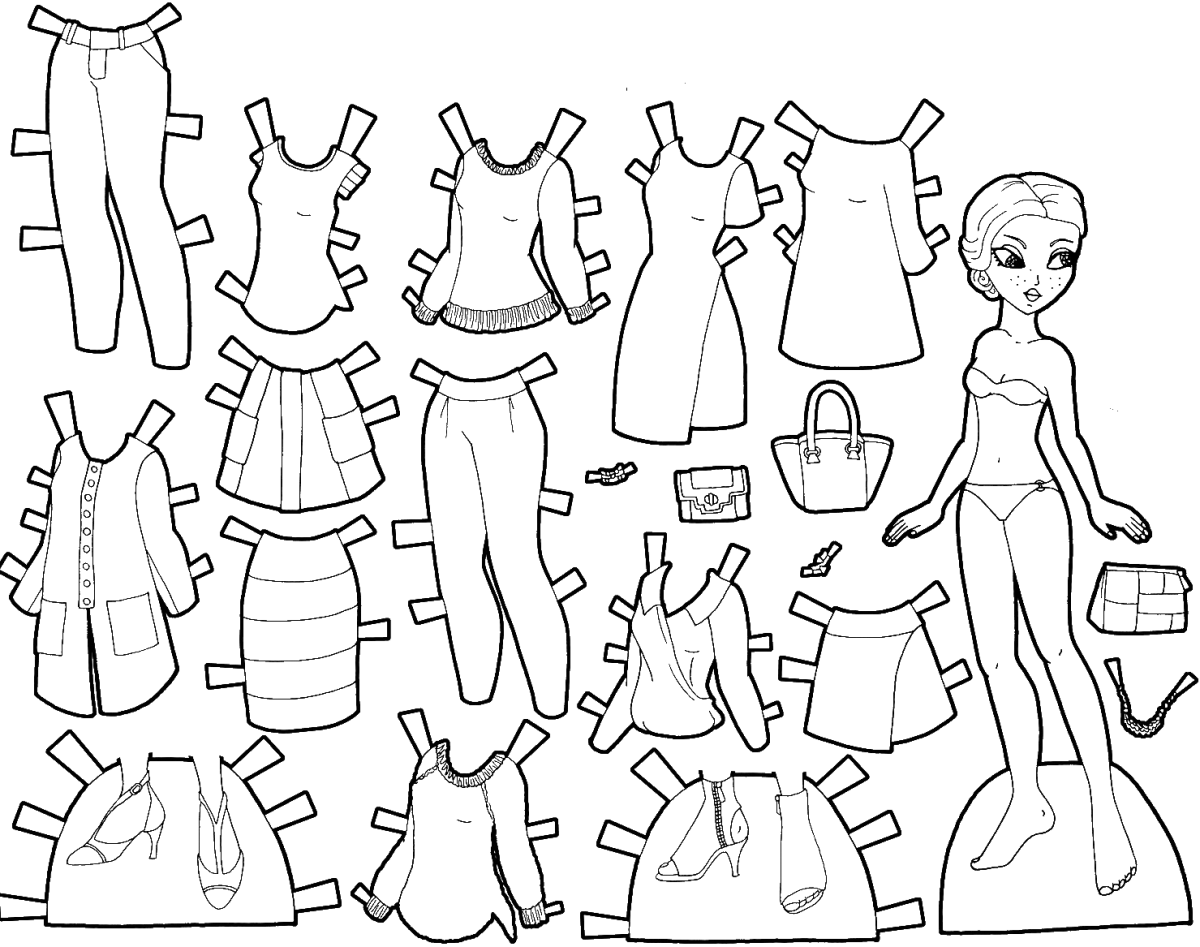 Бумажные куклы Marisole Monday раскраски