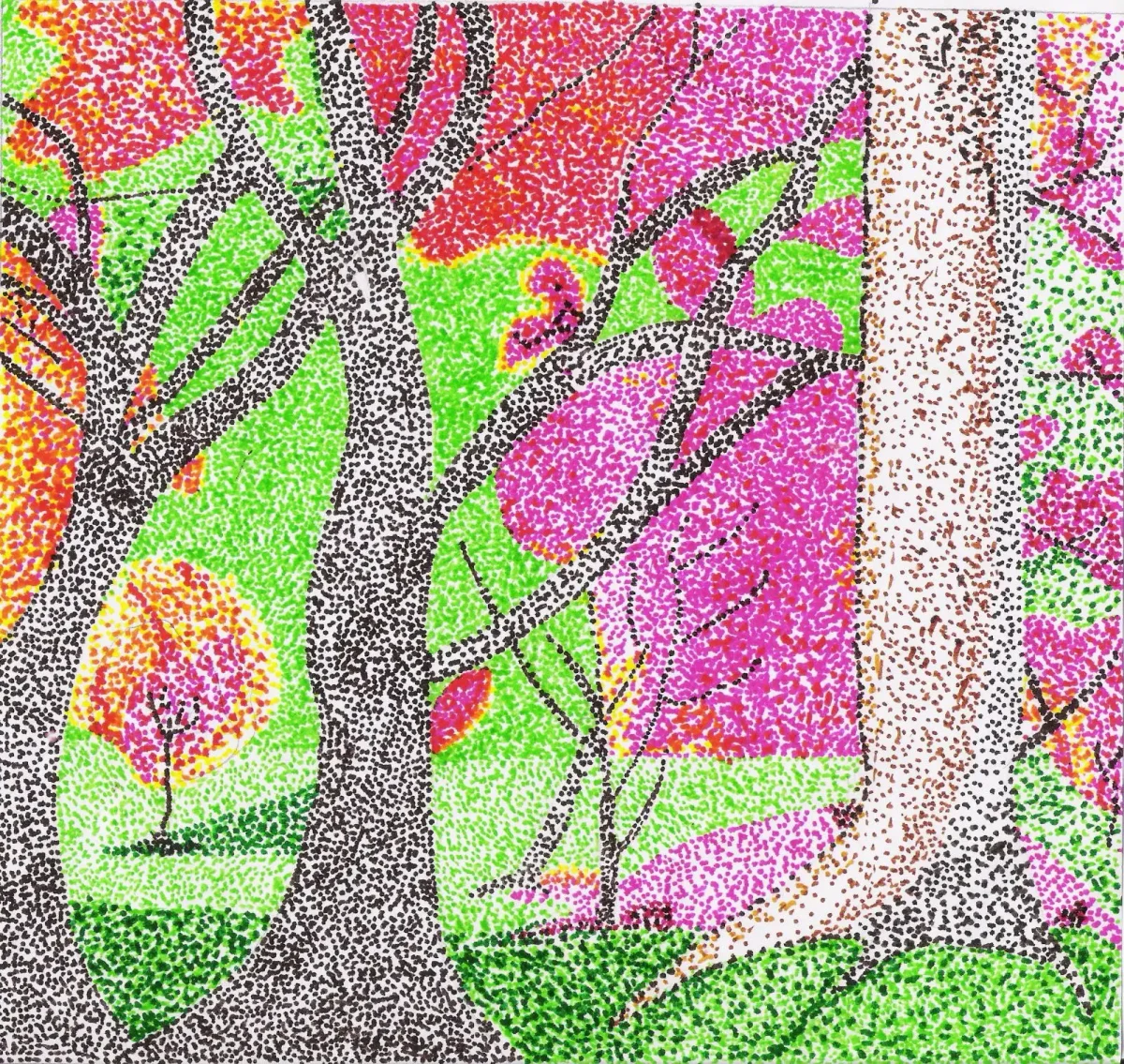 Панно в стиле пуантилизм