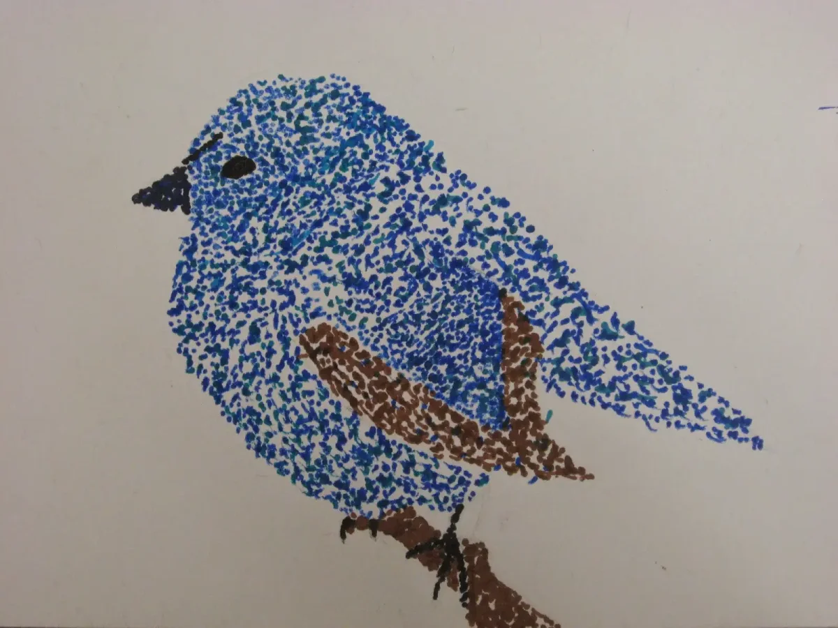 Пуантилизм Снегирь