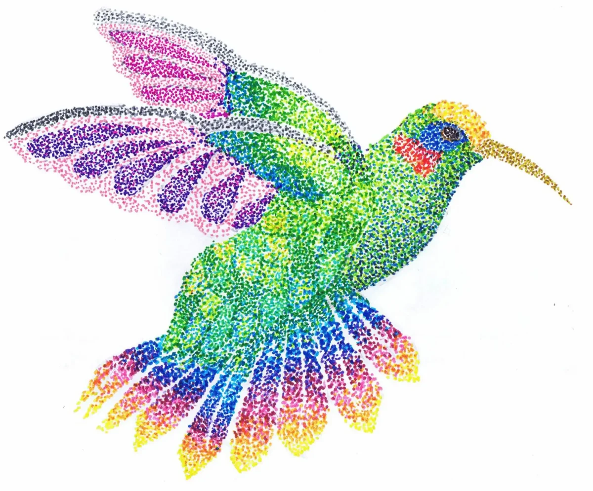 Пуантилизм попугай