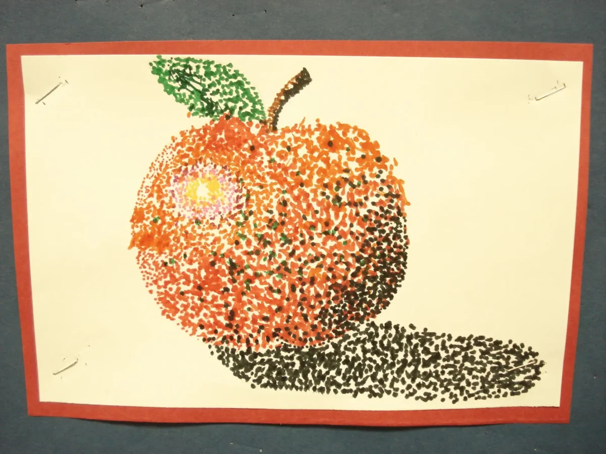 Пуантилизм для детей гранат