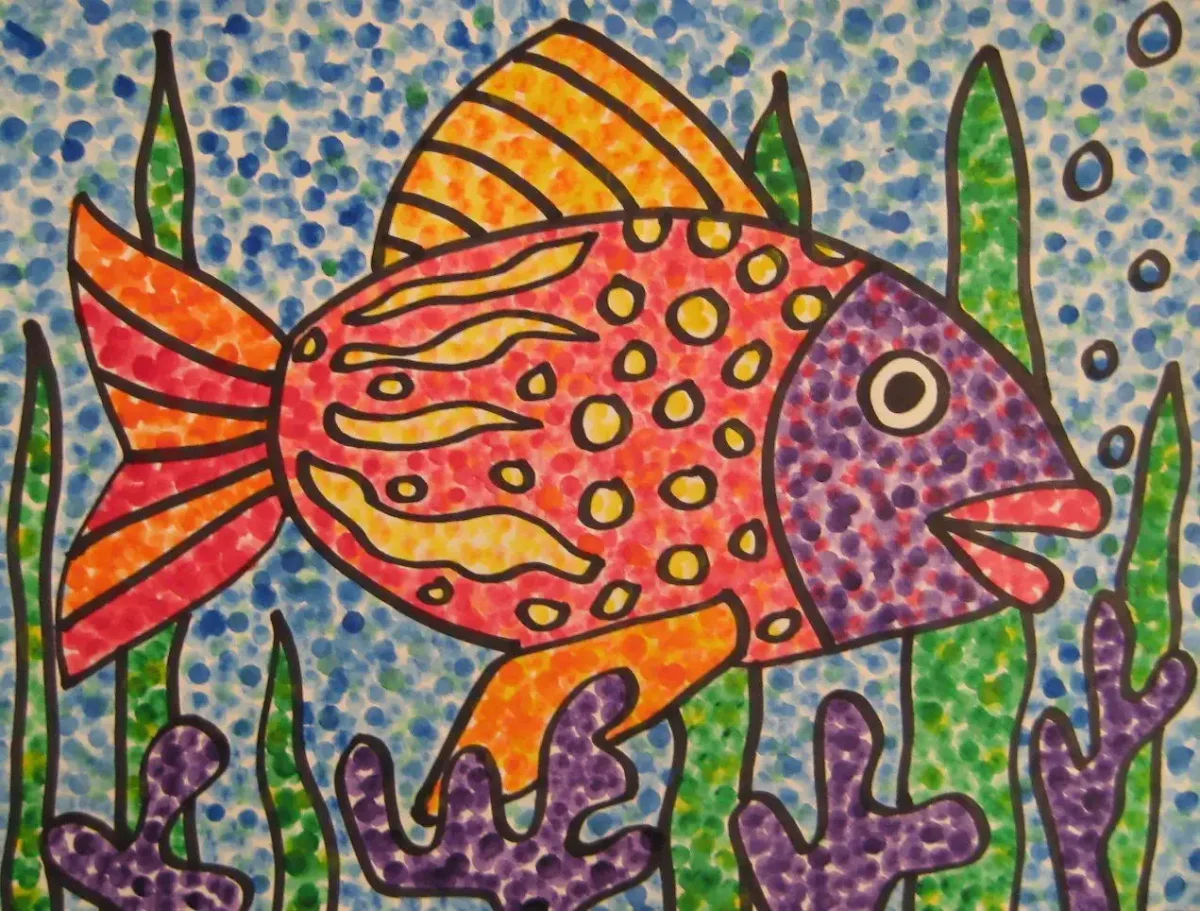 Пуантилизм рыбка