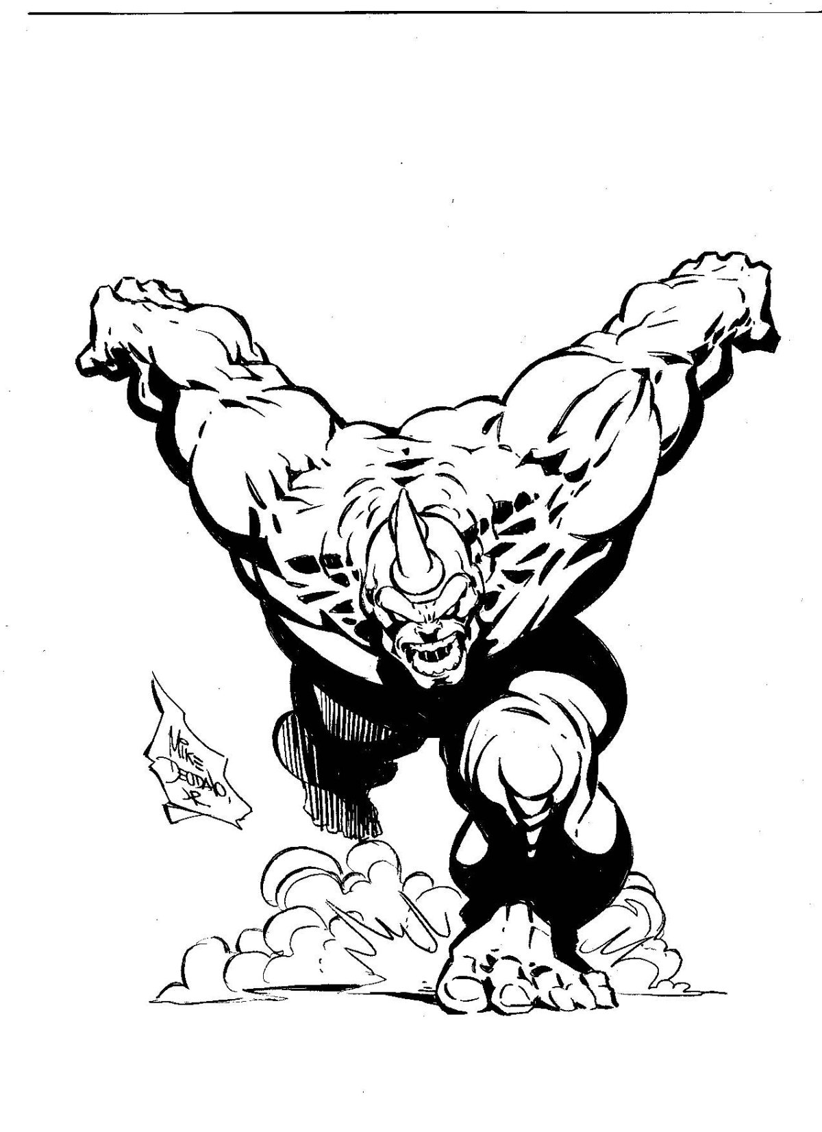 Носорог из человека паука раскраска