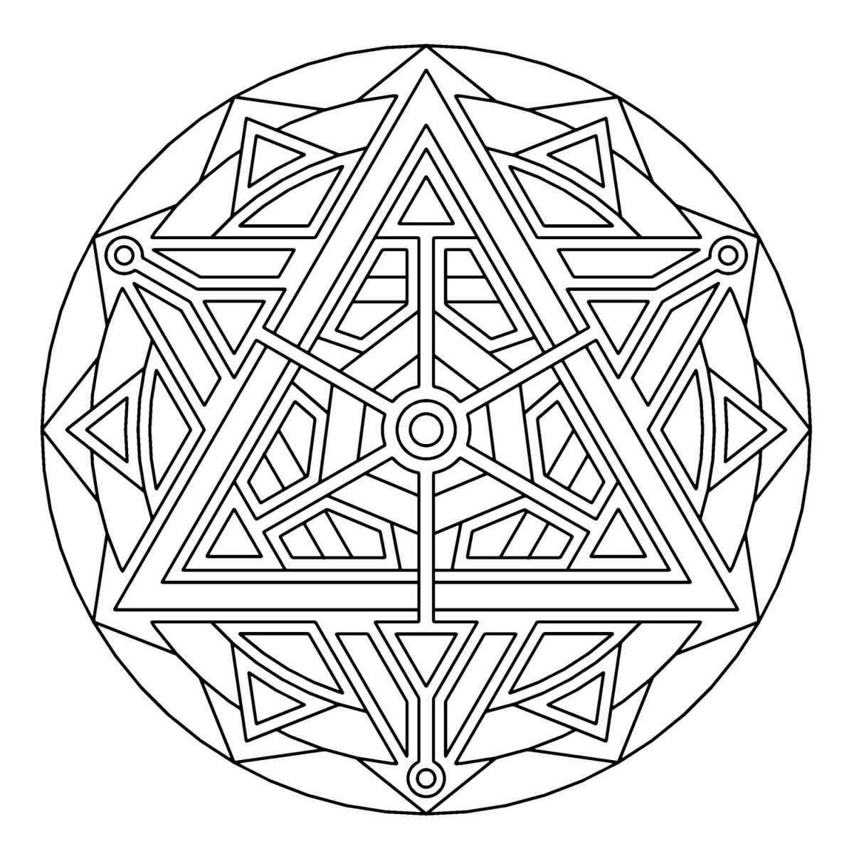 Геометрические мандалы для раскрашивания