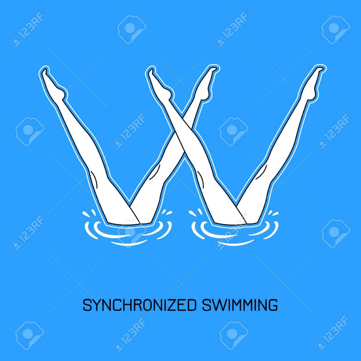 Рисунок на тему синхронное плавание