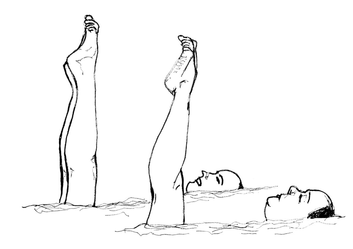 Раскраска синхронное плавание