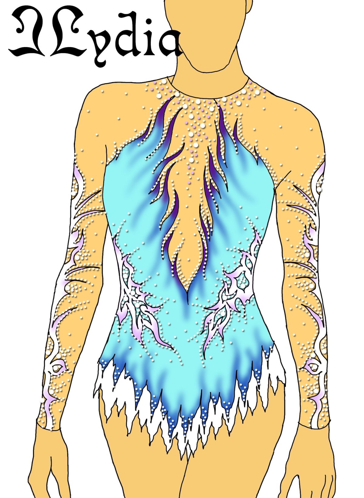 Купальник для художественной гимнастики рисовать