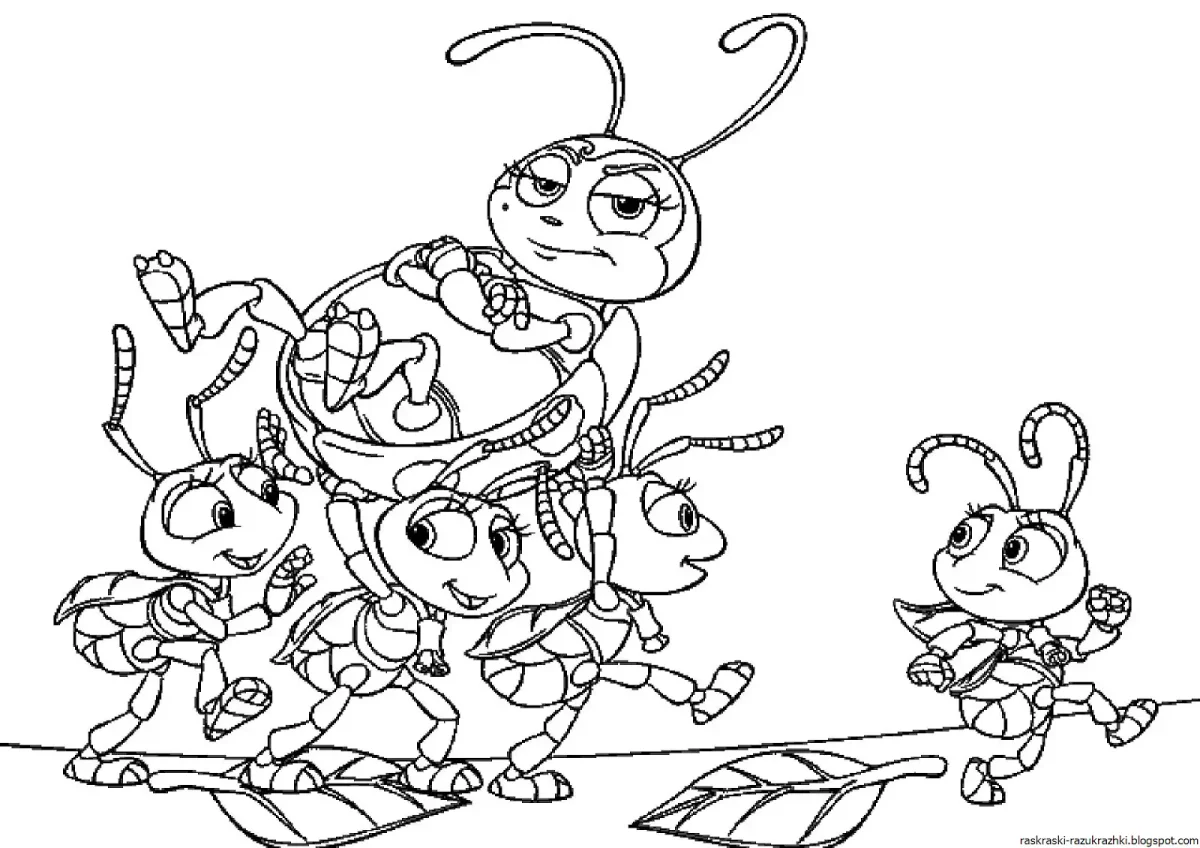 Приключения муравьишки раскраска