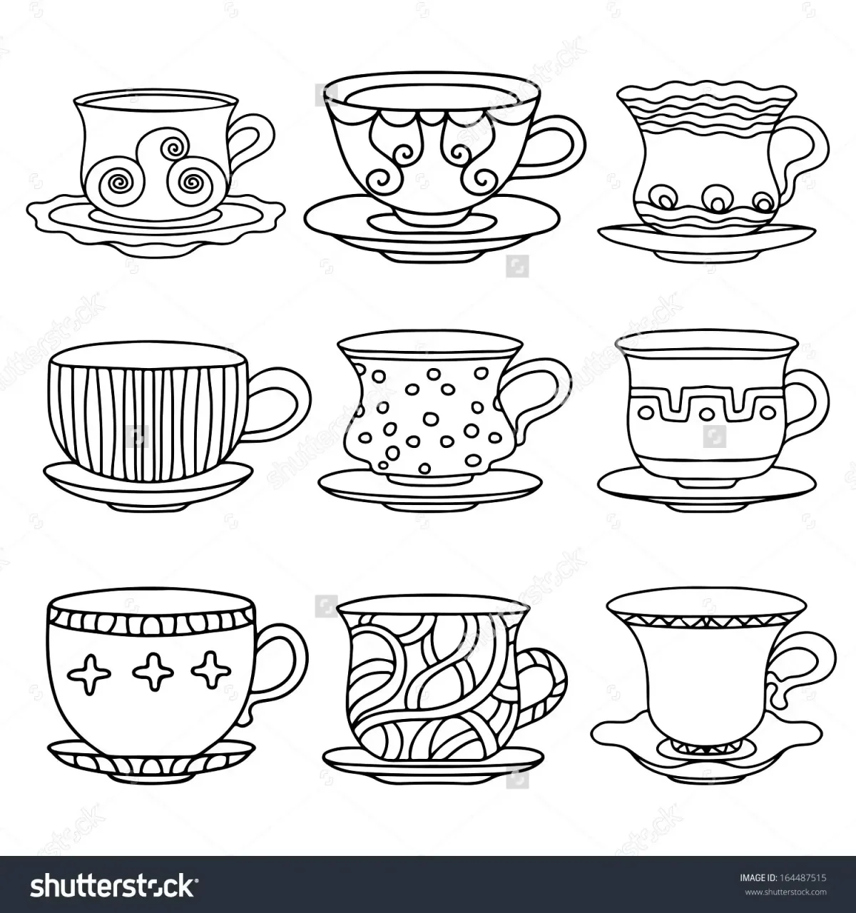 Кружка с узорами раскраска