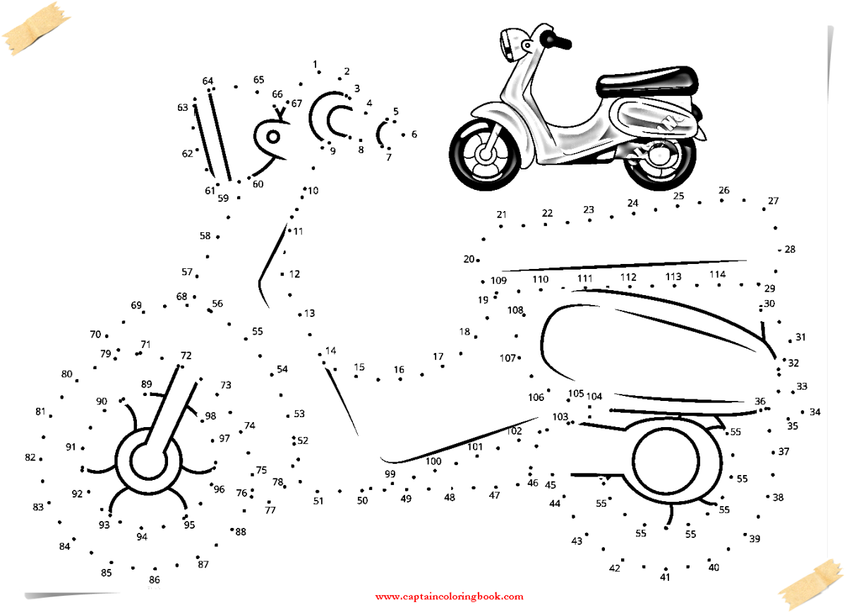 Dot to Dot cars for children