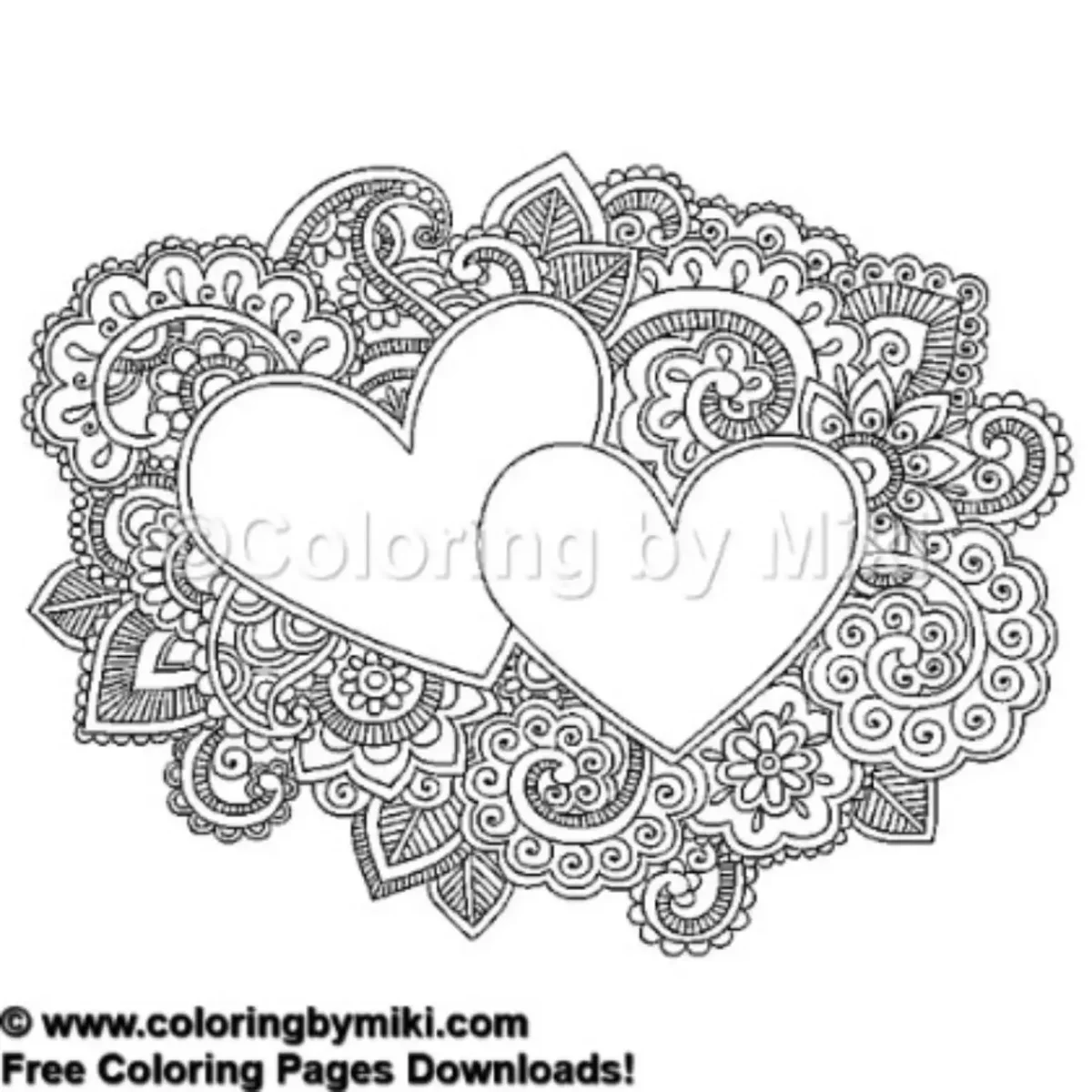 Валентинки антистресс раскраски