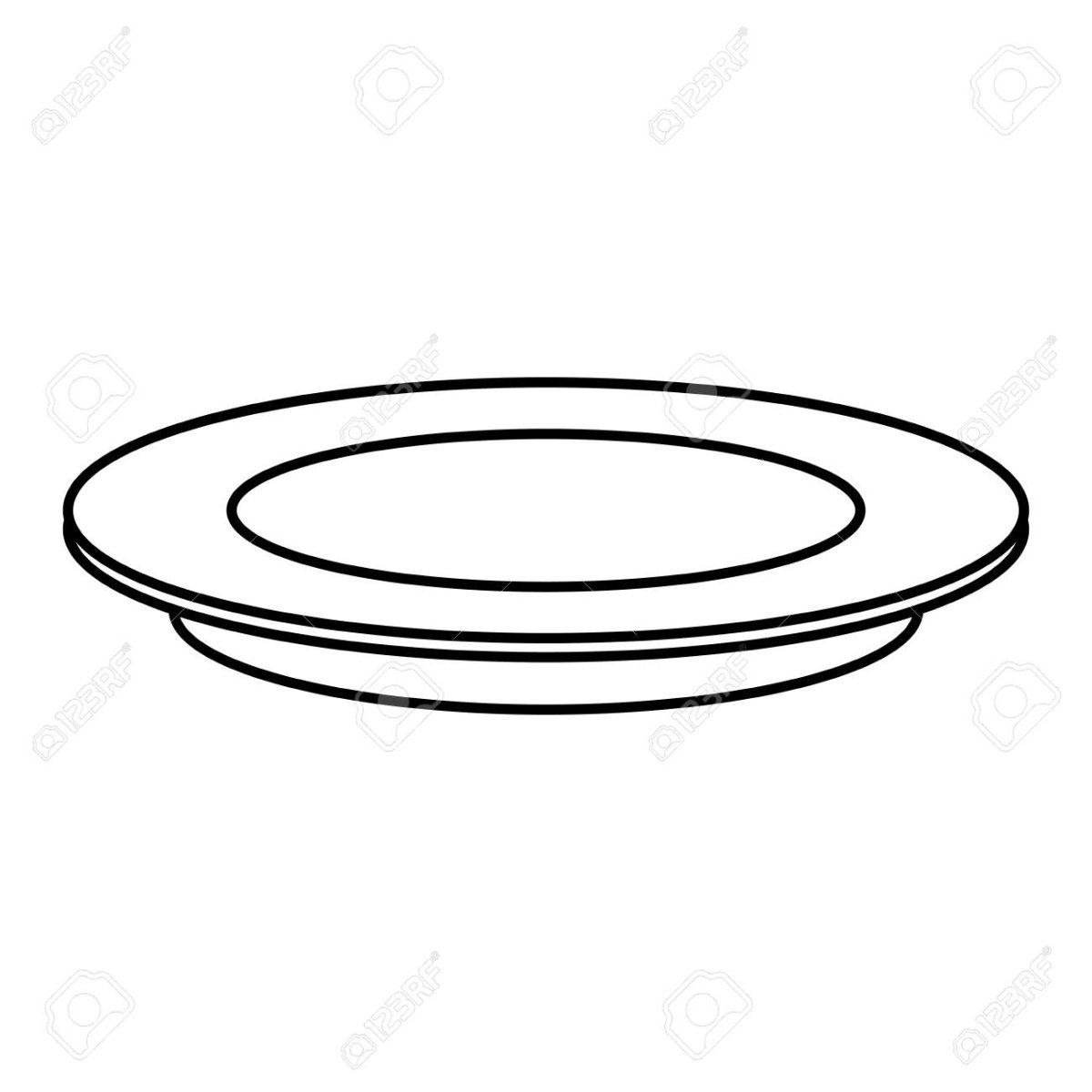 Тарелка контур для детей вид сбоку