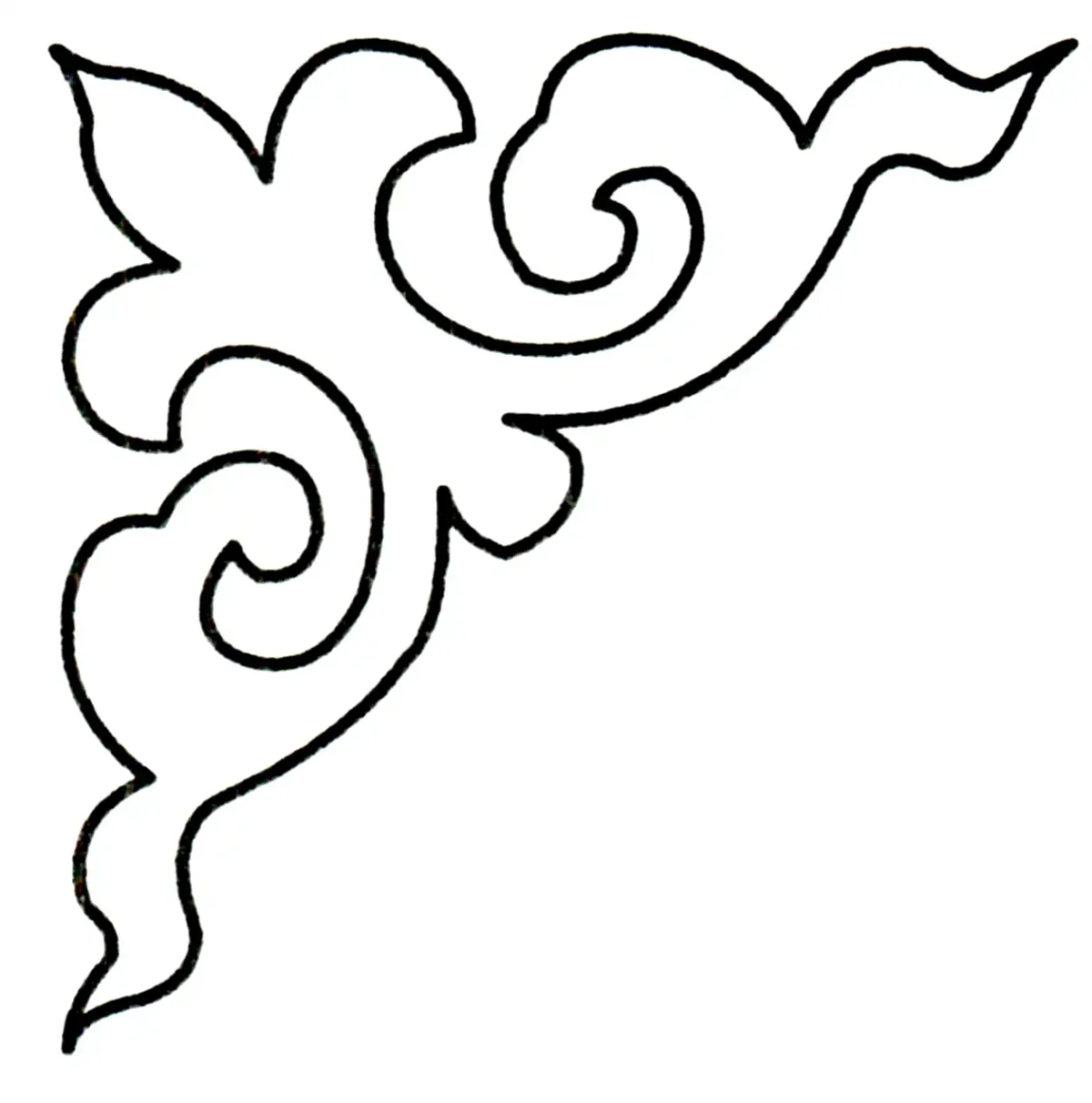 Казахские узоры угловой