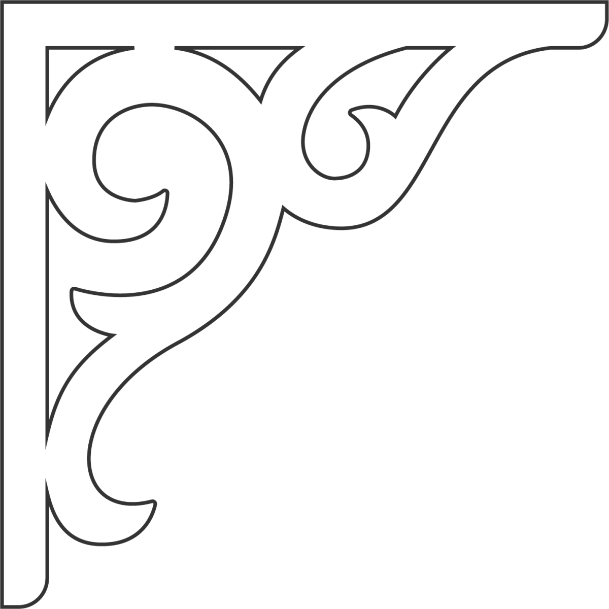 Угловой узор трафарет для вырезания