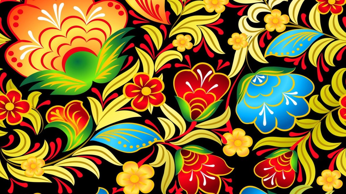Хохломская роспись паттерн