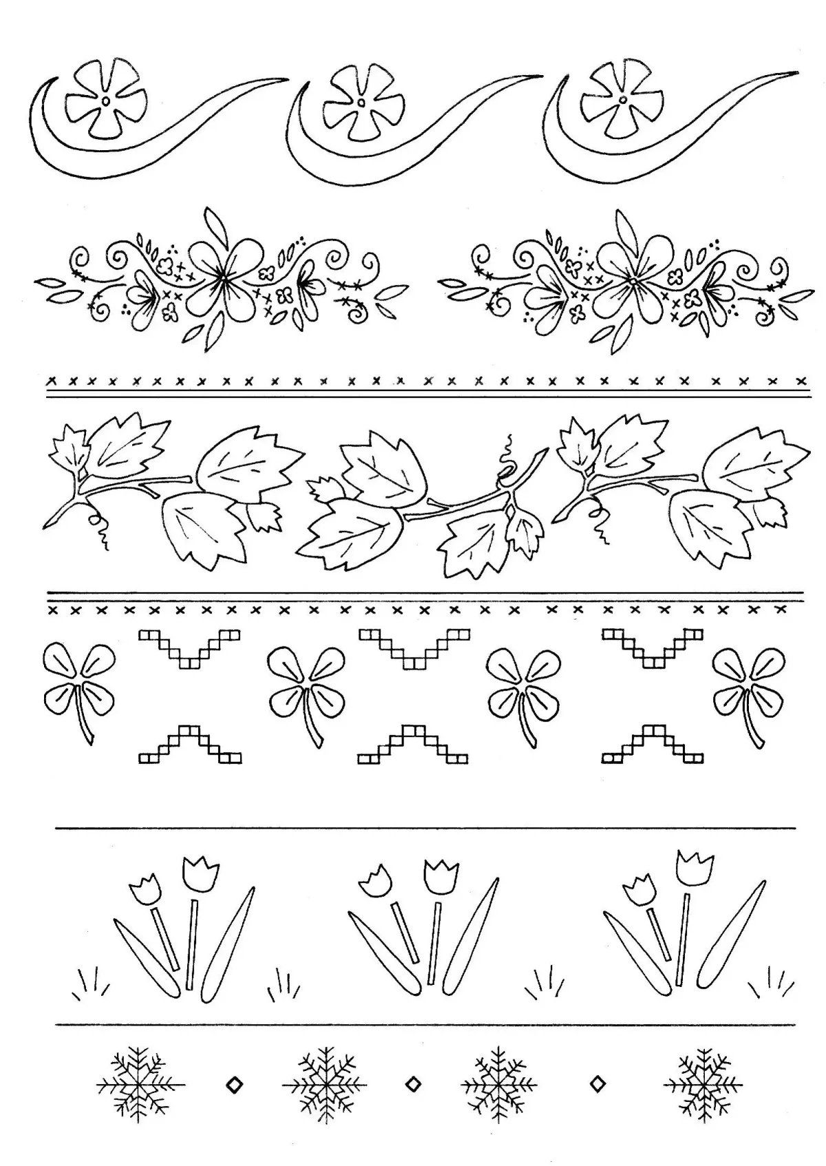 Цветочный орнамент в полосе