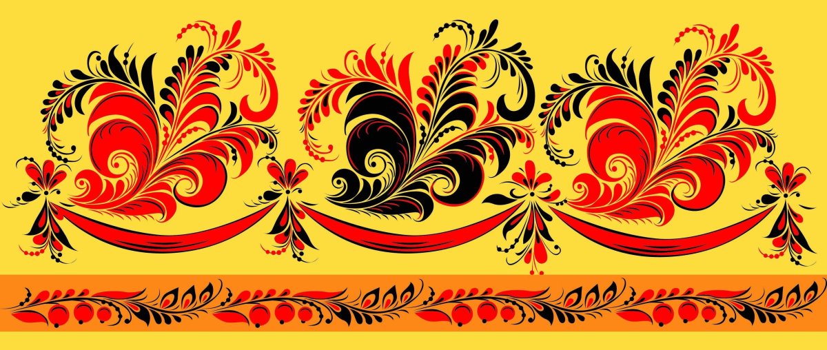 Хохломская роспись в лентах