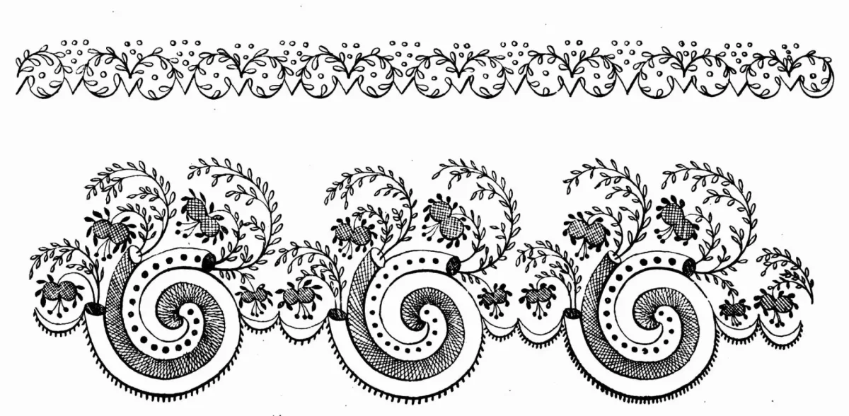 Черно белый орнамент в полосе