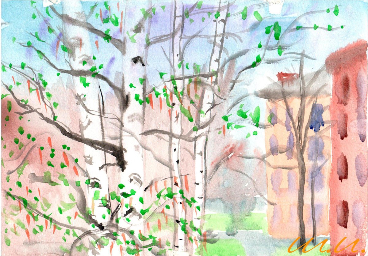 За окном Весна рисунок детский