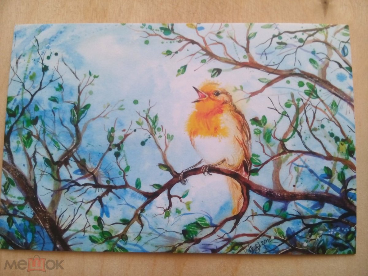 Весенние птицы живопись