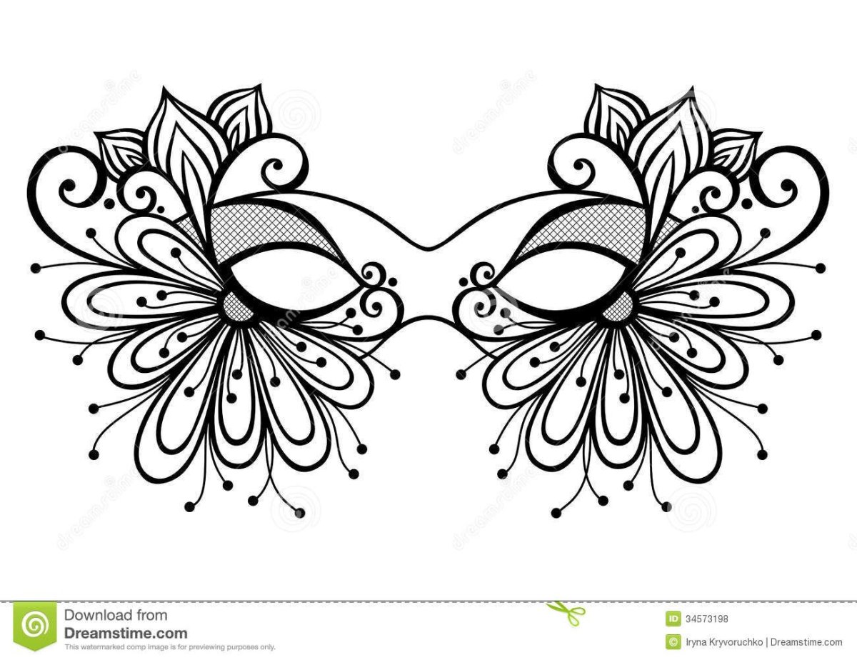 Трафарет карнавальной маски бабочка