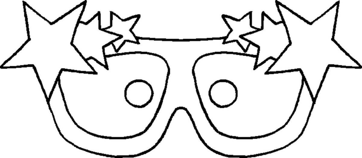 Очки карнавальные трафарет