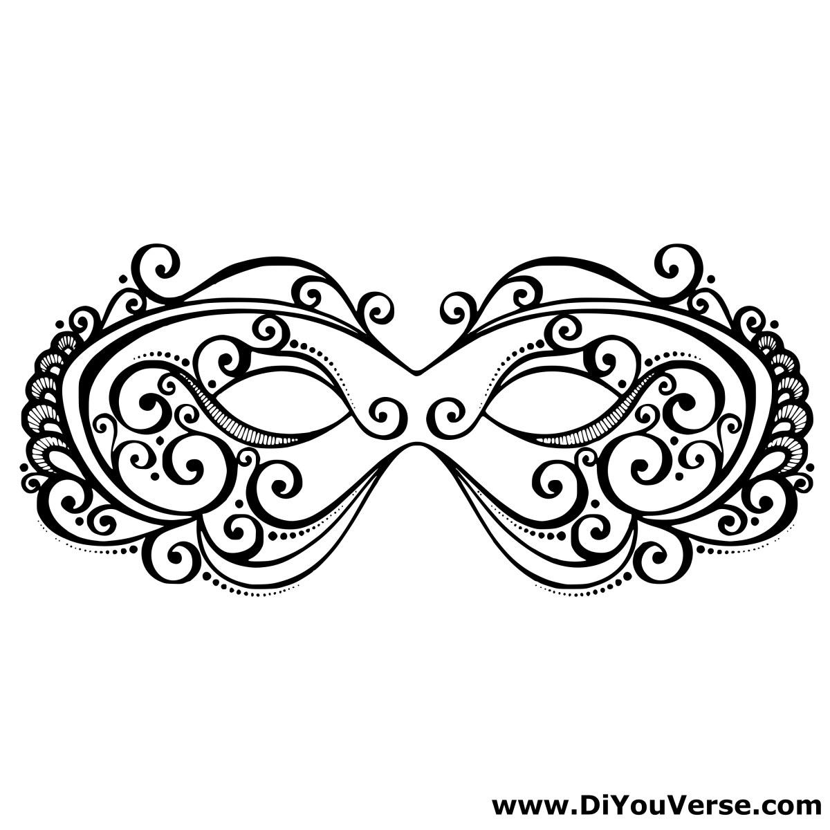 Карнавальная маска ажурная макет