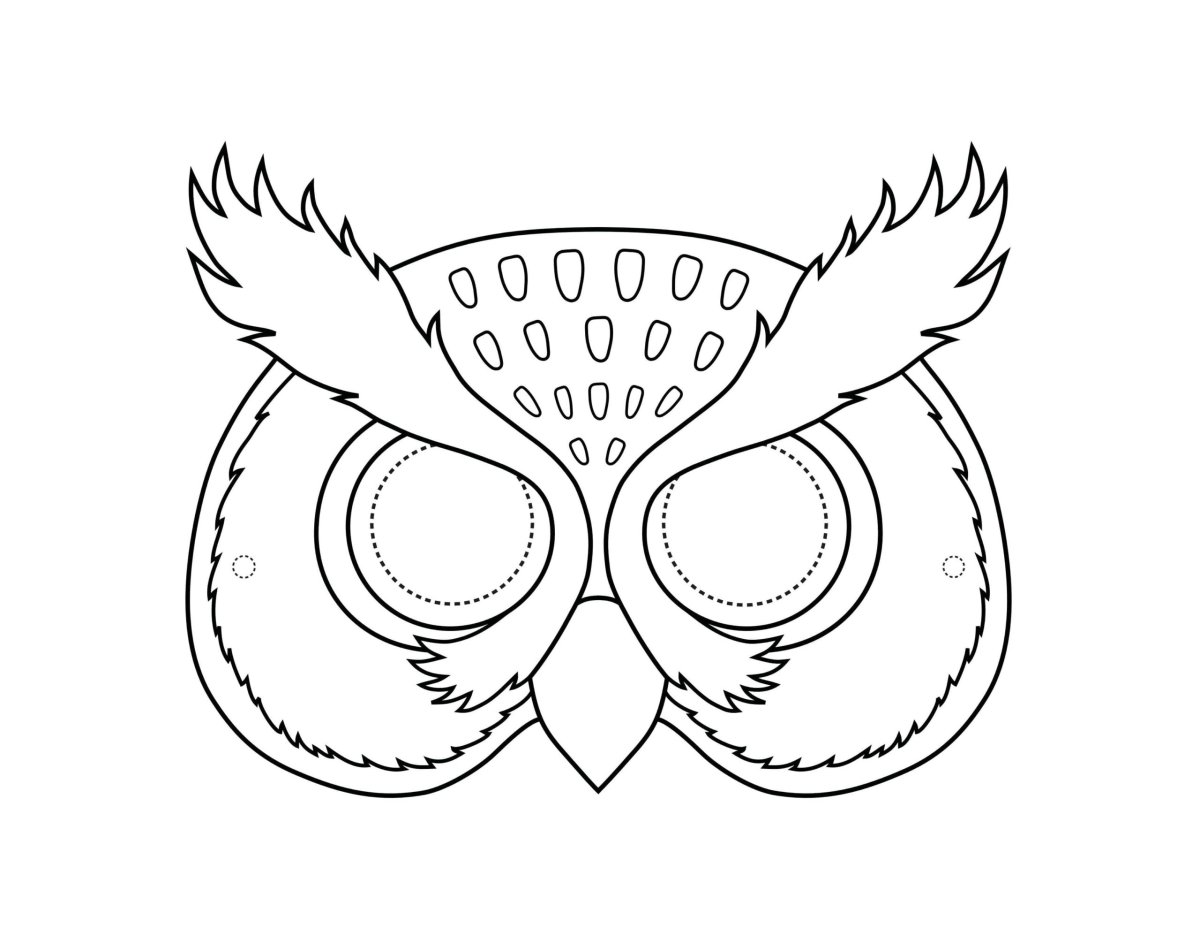 Маска Совы раскраска