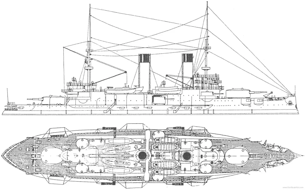Эскадренный броненосец Ослябя чертежи