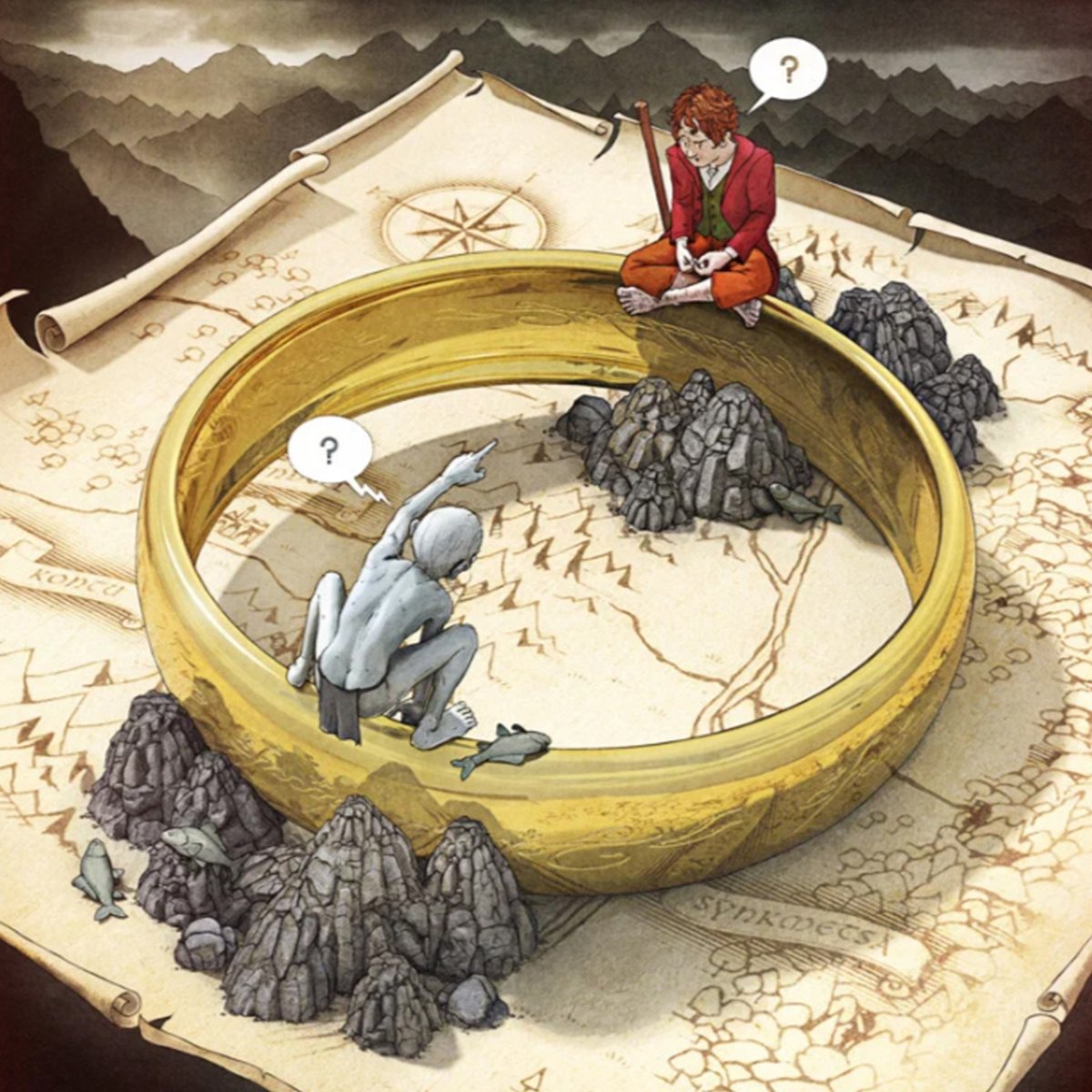 Бильбо Бэггинс и Голлум