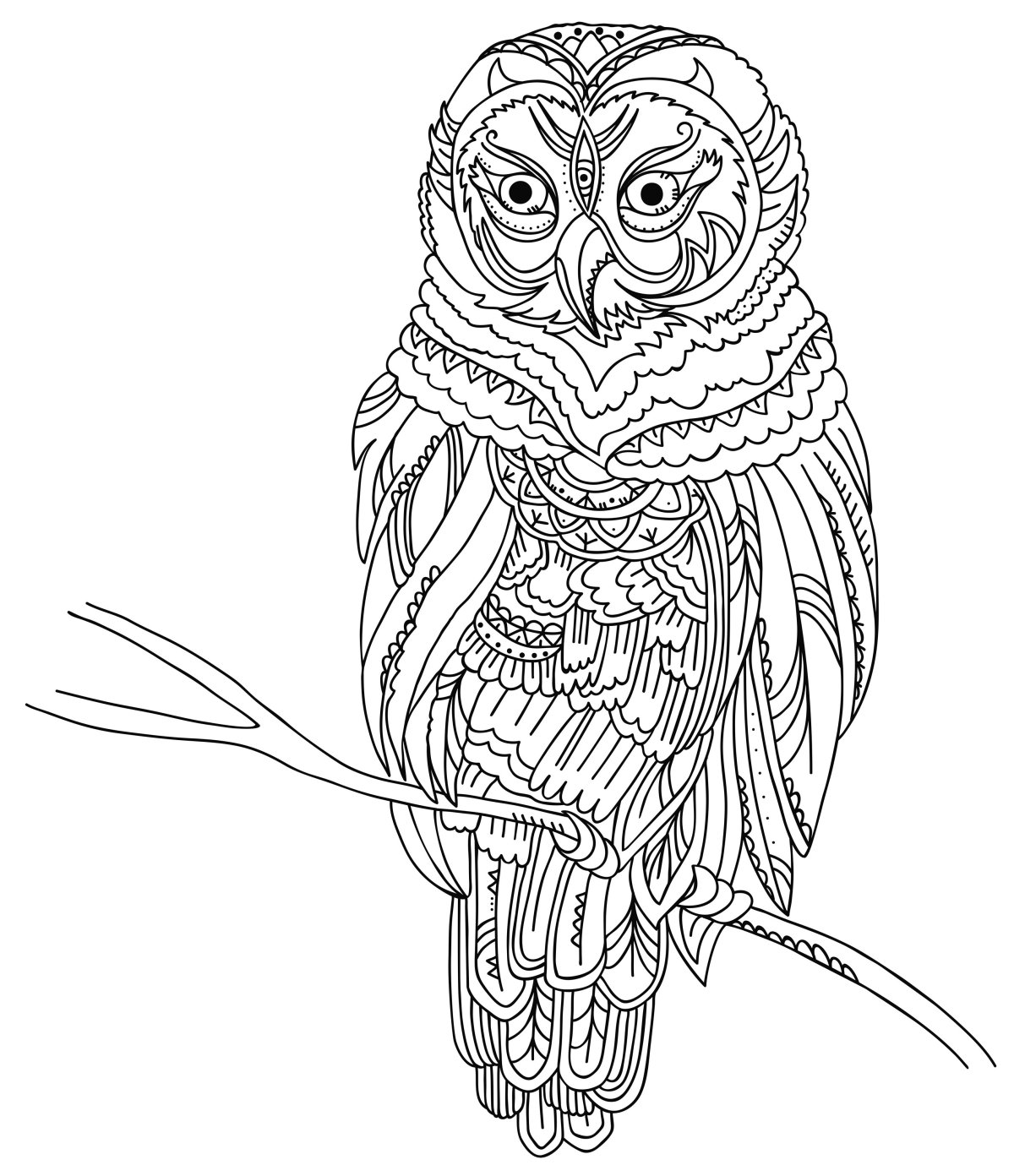 Мандала для раскрашивания Сова