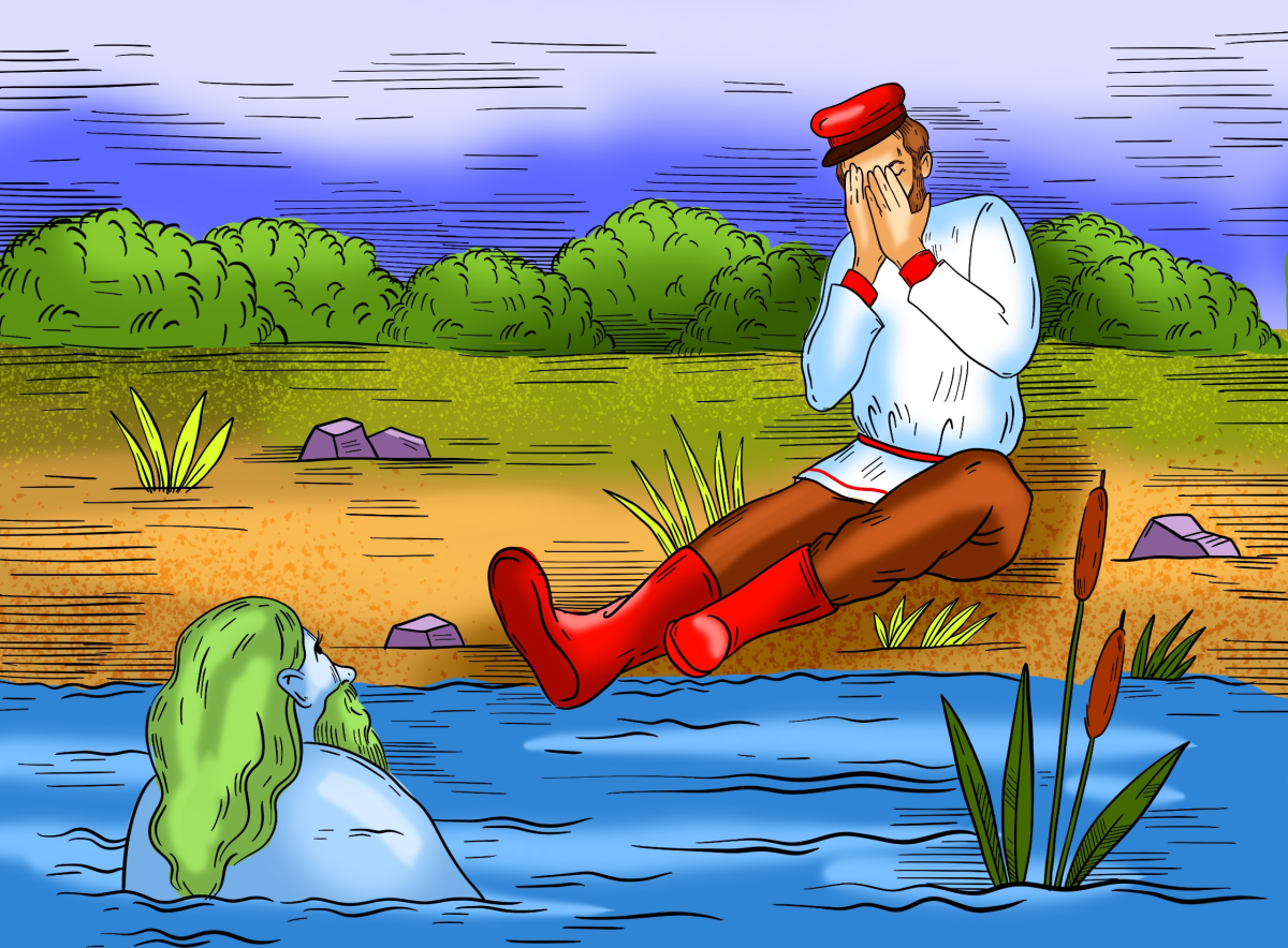 Мужик и водяной толстой