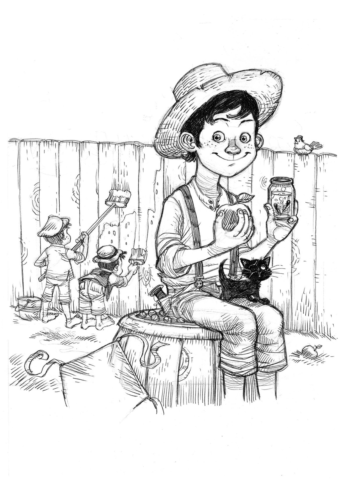 Приключения Гекльберри Финна раскраска