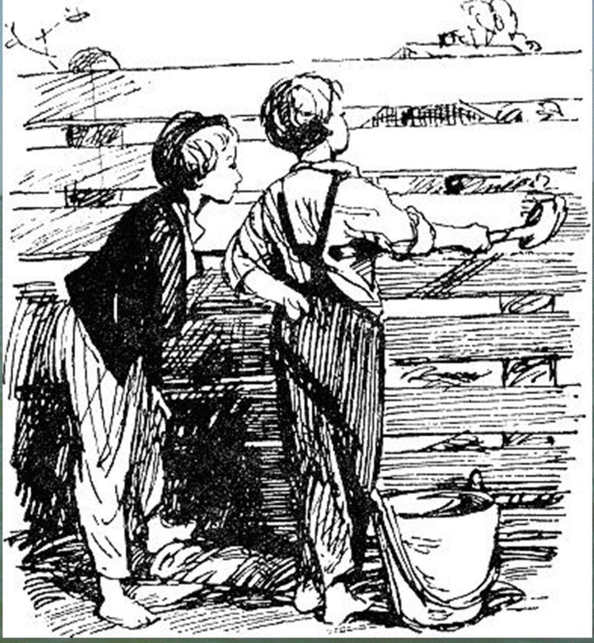 Приключения Тома Сойера глава 2 великолепный маляр