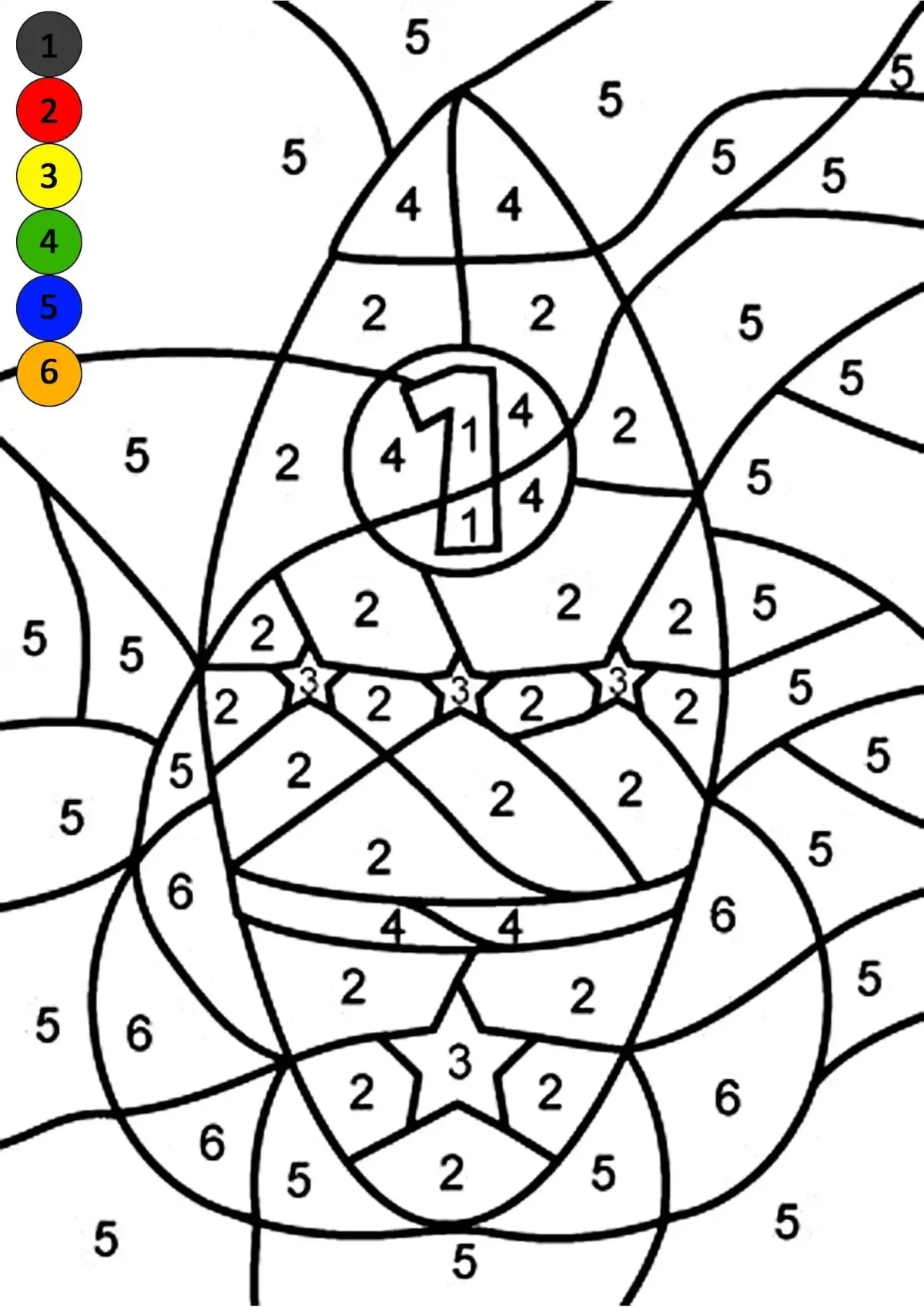 Раскраска по квадратам для детей
