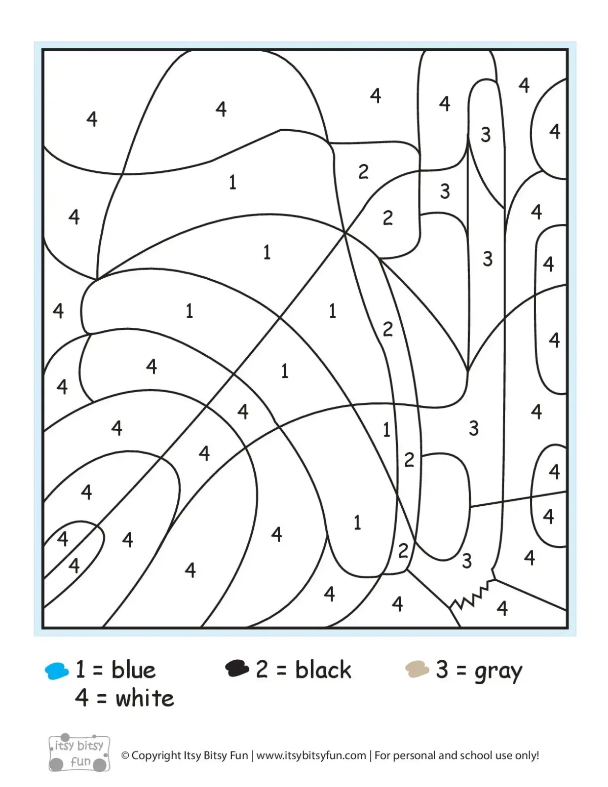 Цифры и цвета Worksheets