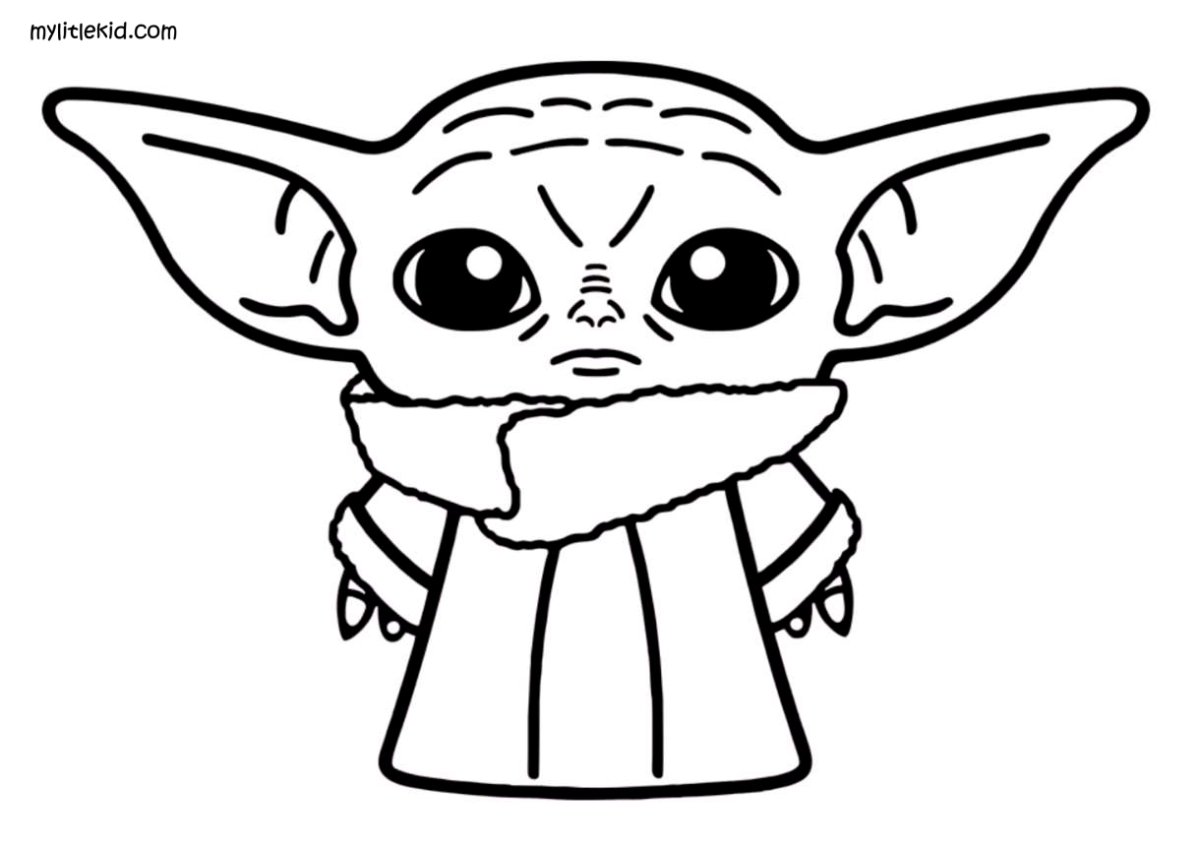 Беби йода разукрашка раскраска