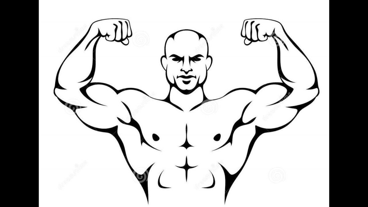 Сильный мужчина нарисованный