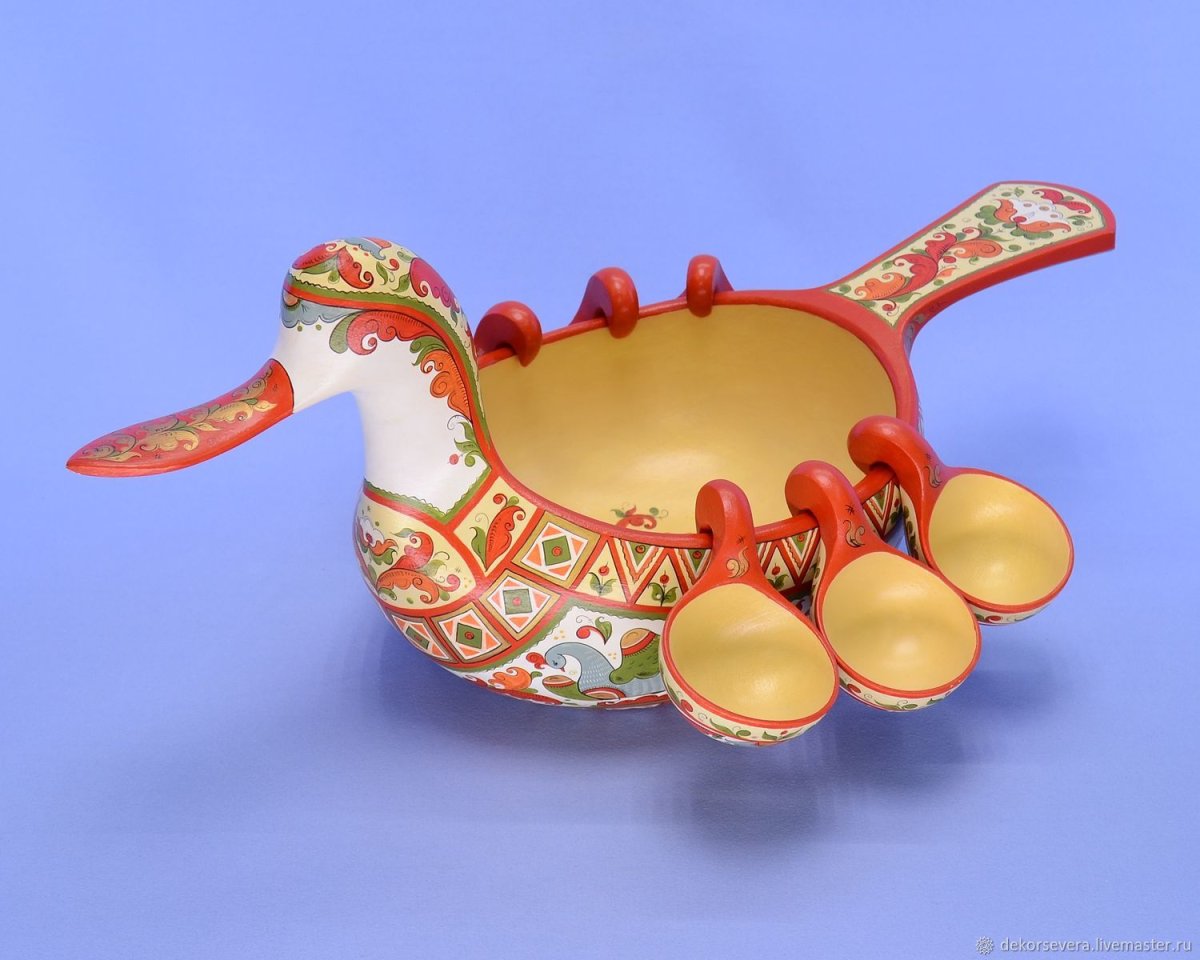 Ковш-утица из дерева