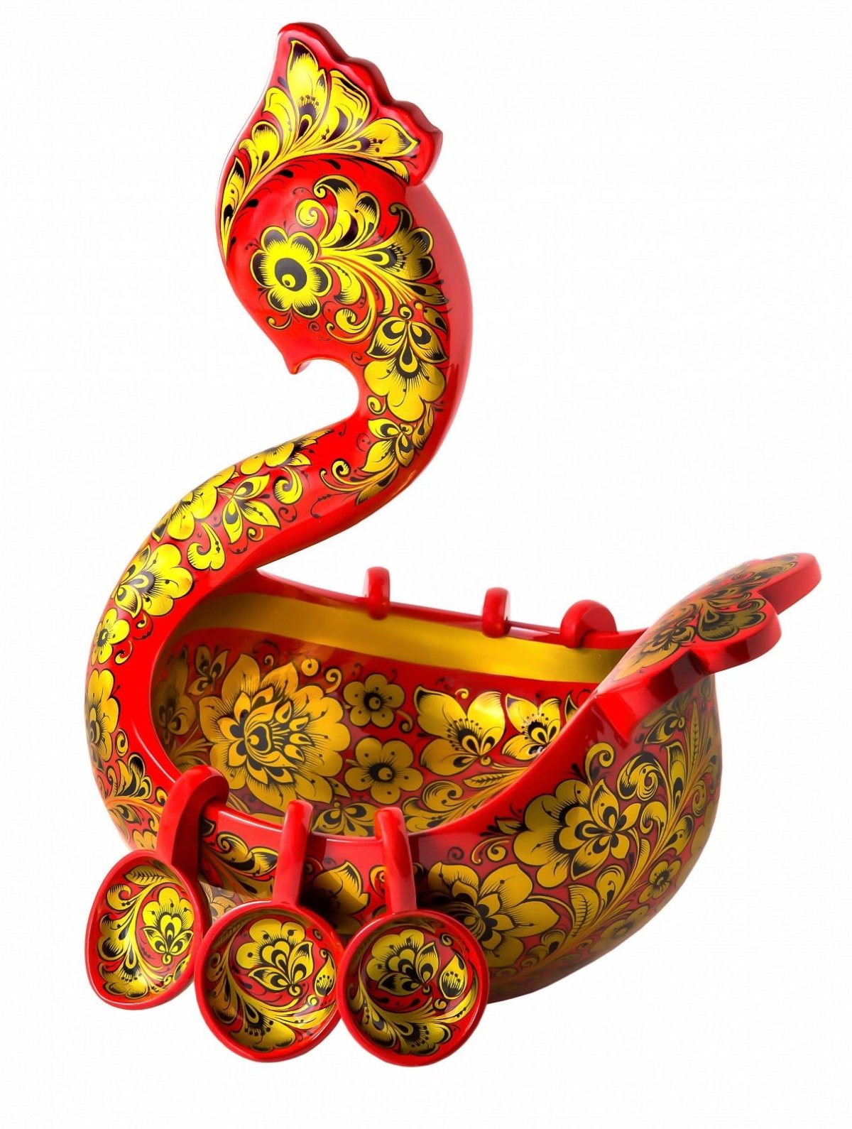 Братина "лебедь". Хохлома