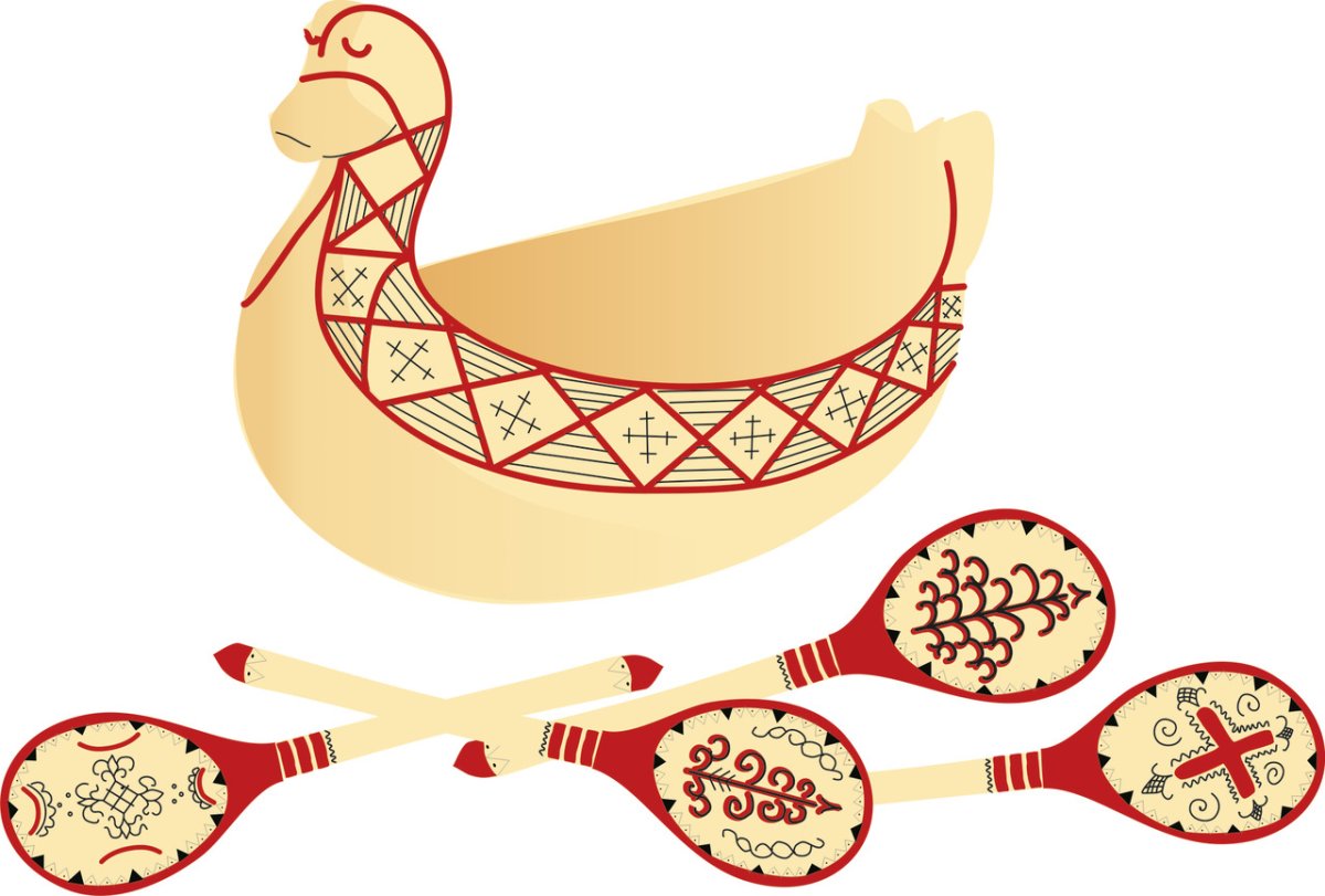 Ложка Мезенская роспись