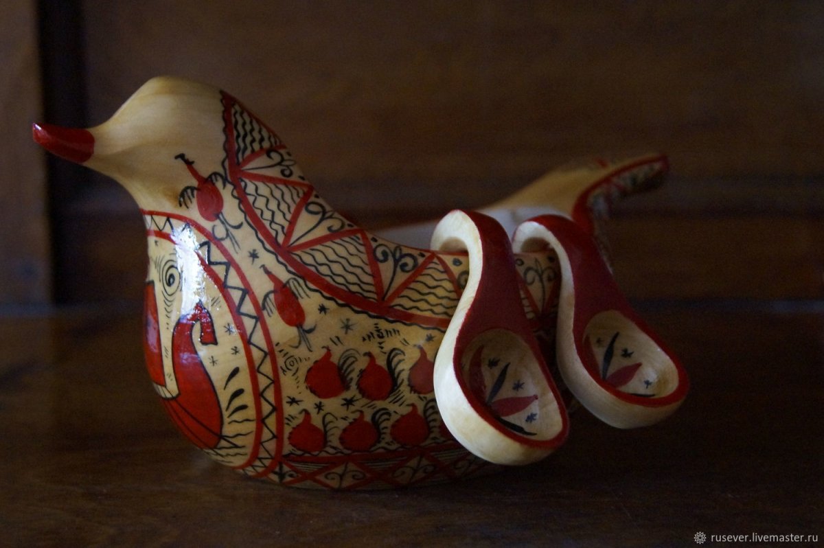 Ковш утица Мезенская роспись