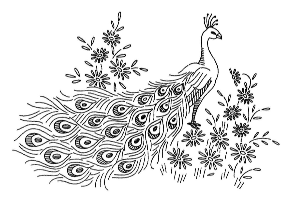 Антистрессовые раскраски Павлин