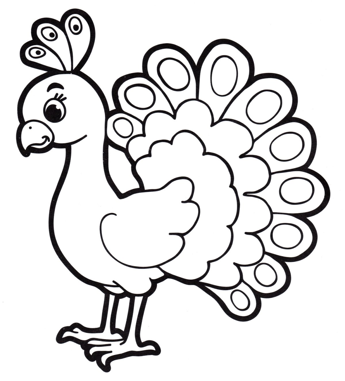 Павлин. Раскраска