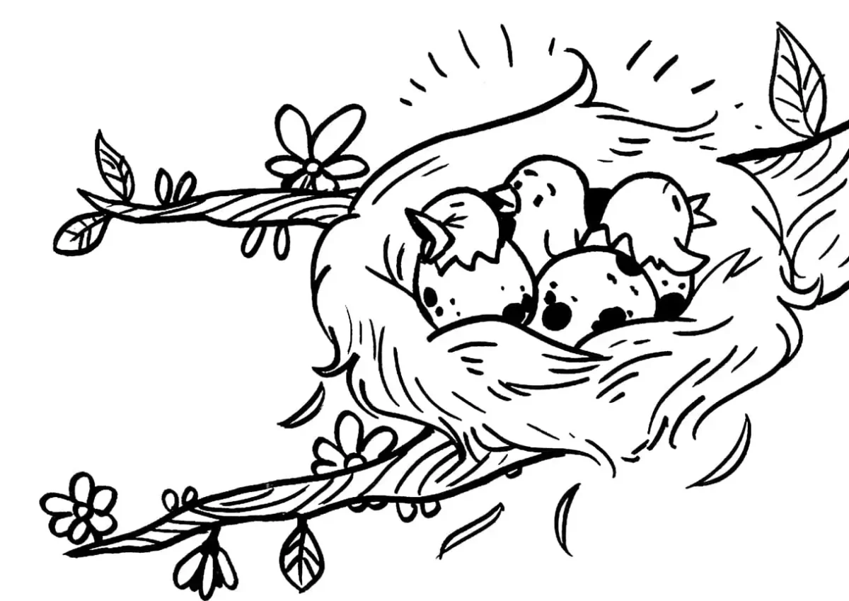 Ласточка контур для детей черно белая самолет