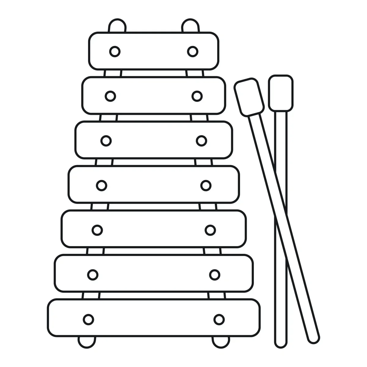 Раскраска музыкальные инструменты ксилофон