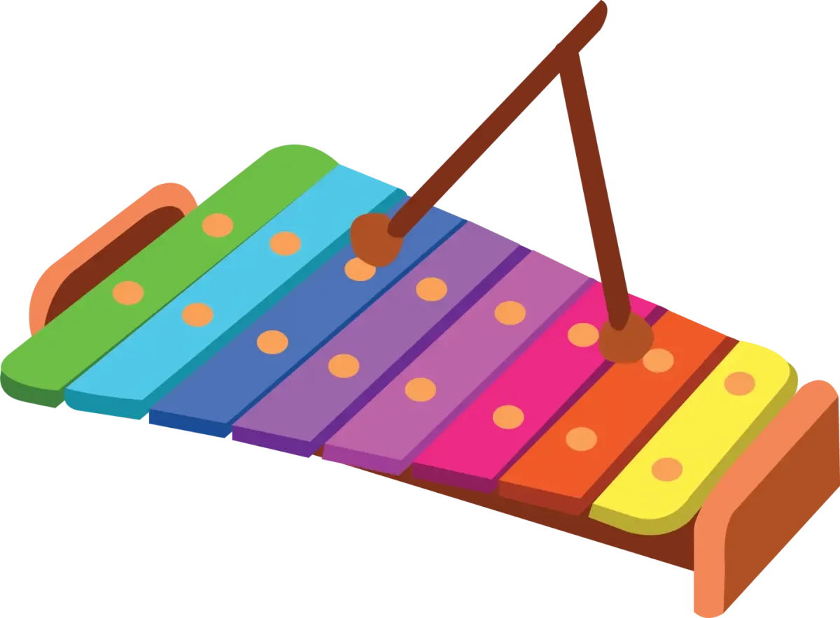 Ксилофон на белом фоне