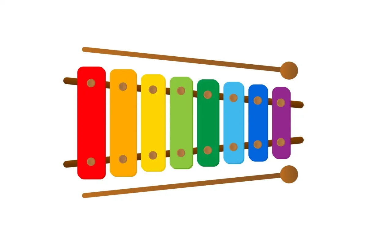Металлофон для детей на прозрачном фоне