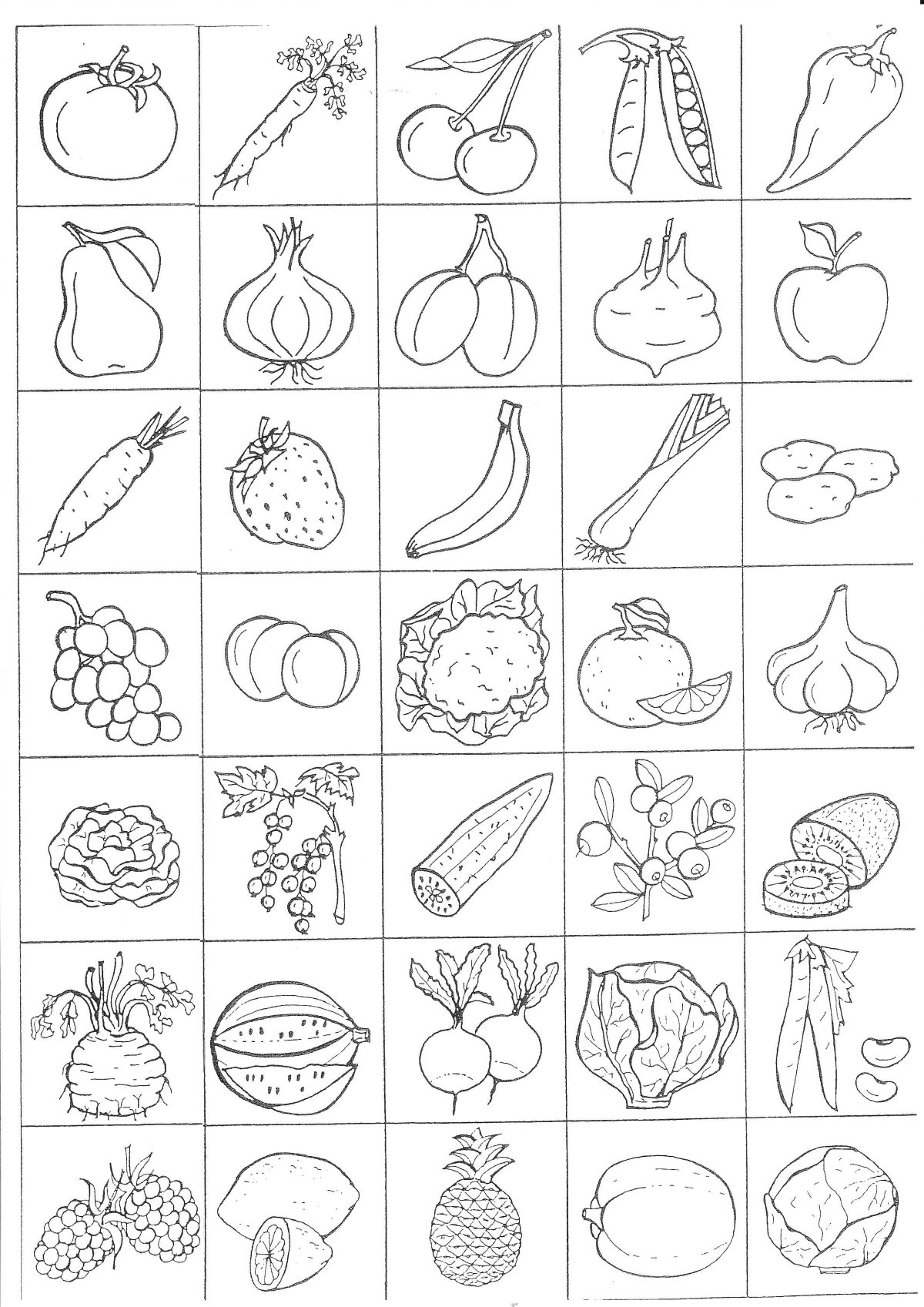 Фрукты с глазами раскраска для детей