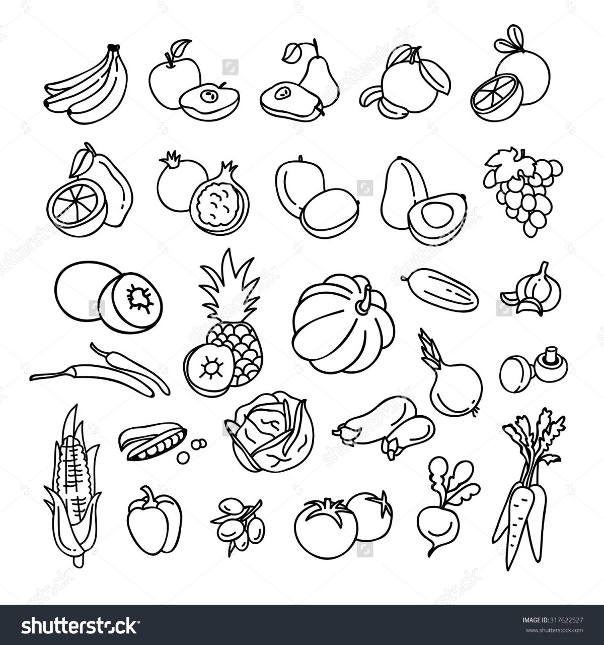 Фрукты мультики печать